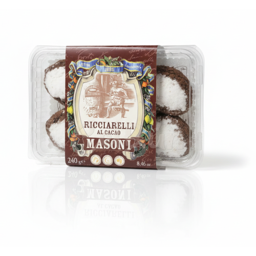 Ricciarelli al Cacao Masoni - Biscuiți de Migdale cu Cacao (240g)
