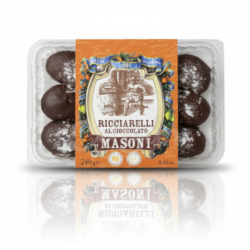 Ricciarelli al Cioccolato Masoni - Biscuiți de Migdale Glazurați (240g)