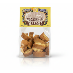 Cantuccini al Limoncello Masoni - Biscuiți Crocanți cu Lămâie și Lichior (250g)