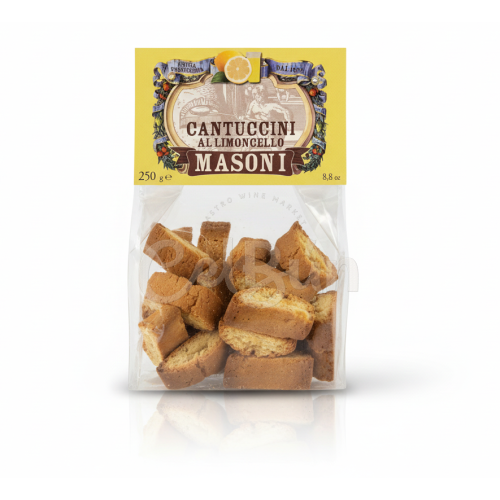 Cantuccini al Limoncello Masoni - Biscuiți Crocanți cu Lămâie și Lichior (250g)