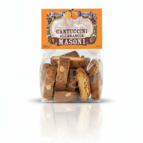 Cantuccini all'Arancia Masoni - Biscuiți Crocanți cu Portocale Confiate (250g)