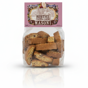 Rustici Frutta e Semi Masoni - Biscuiți Artizanali cu Fructe și Semințe (300g)