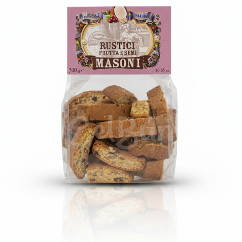 Rustici Frutta e Semi Masoni - Biscuiți Artizanali cu Fructe și Semințe (300g)