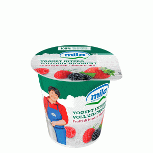 Iaurt integral cu fructe de pădure Mila - 125 g