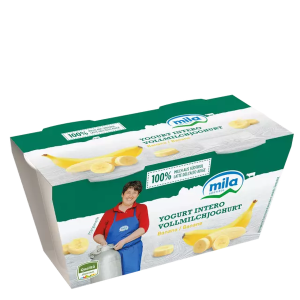 Iaurt integral cu banane Mila 2x125g