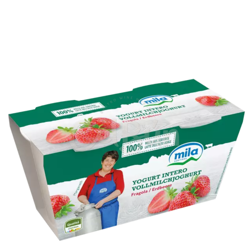 Iaurt integral cu căpșuni Mila - 2x125g
