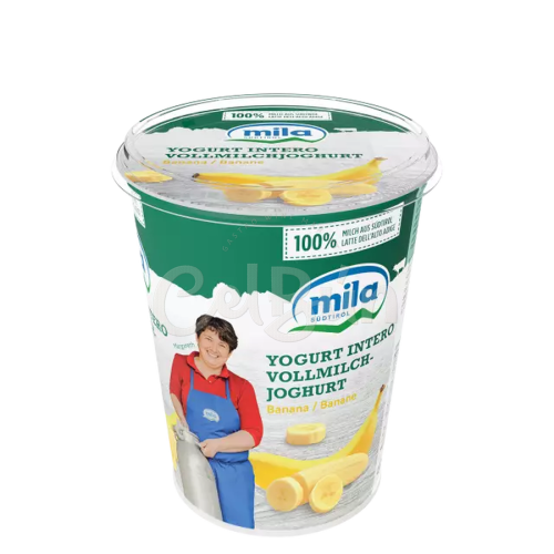 Iaurt intergral cu banane Mila - 400g