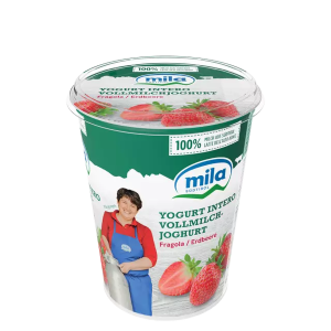 Iaurt integral cu căpșuni Mila - 400g