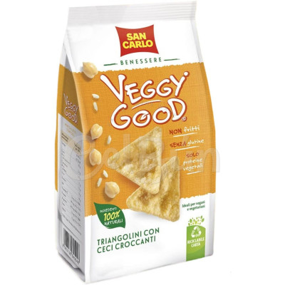 San Carlo Benessere Veggy Good Mini Gallette în formă de triunghiuri cu năut crocant 65g - Gustare vegană și fără gluten